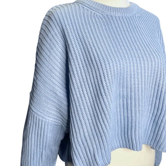 Light Blue Chunky Knit Sweater NWT - Picture 2 of 3